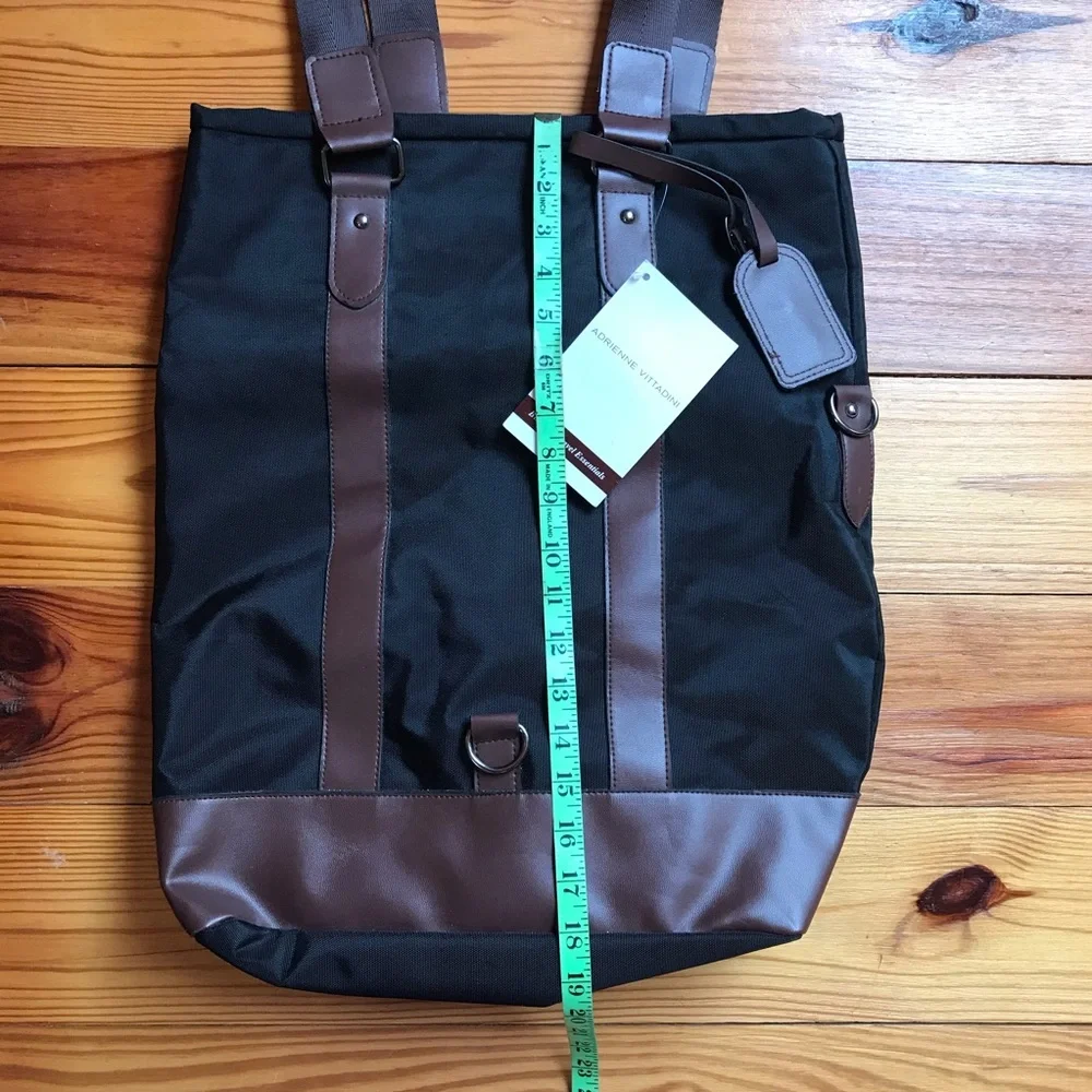 Adrienne Vittadini Black Brown Travel Carry On Bag, NWT, 15” x 18”